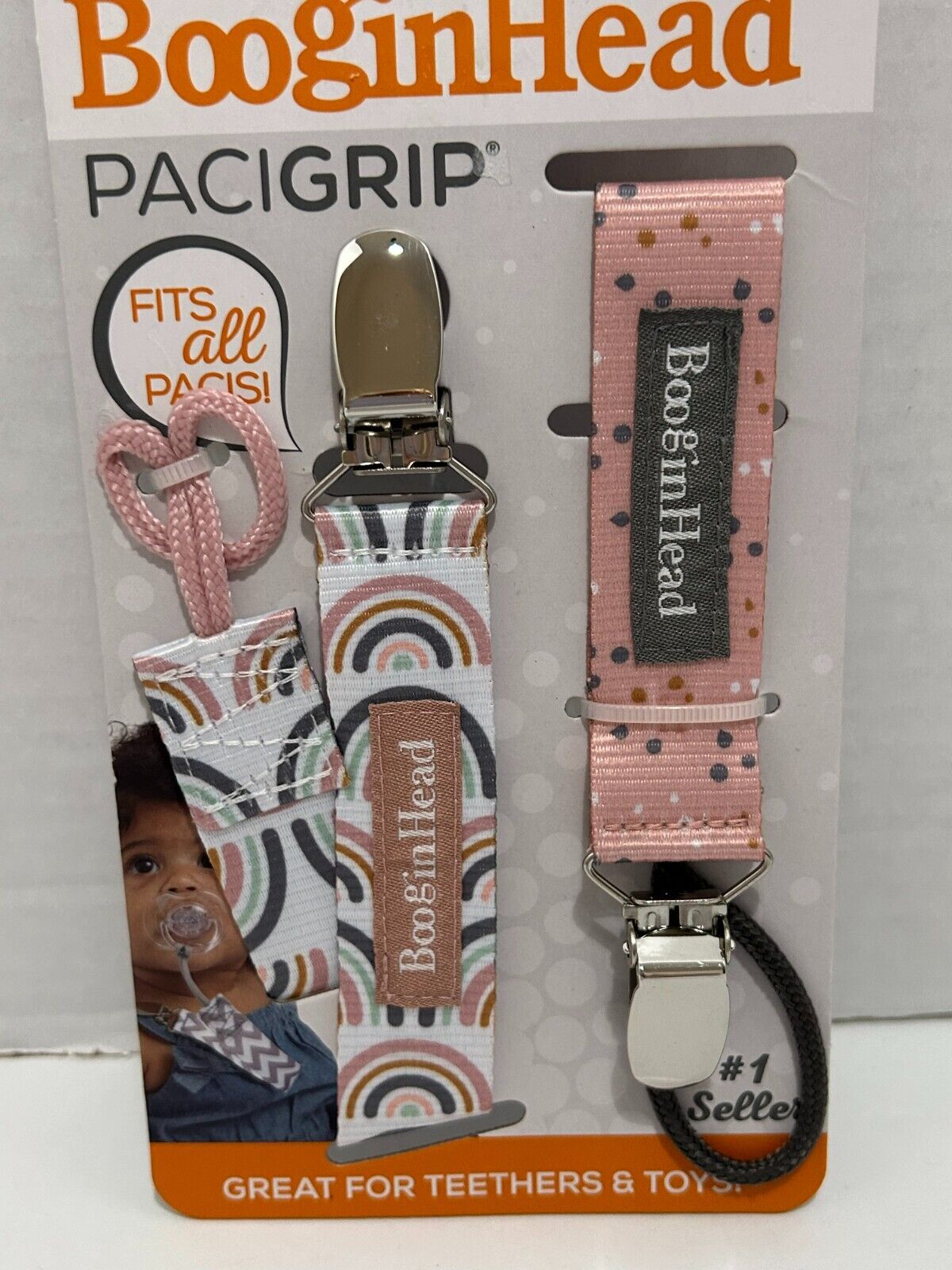 BooginHead 2pk PaciGrip Pacifier Clip