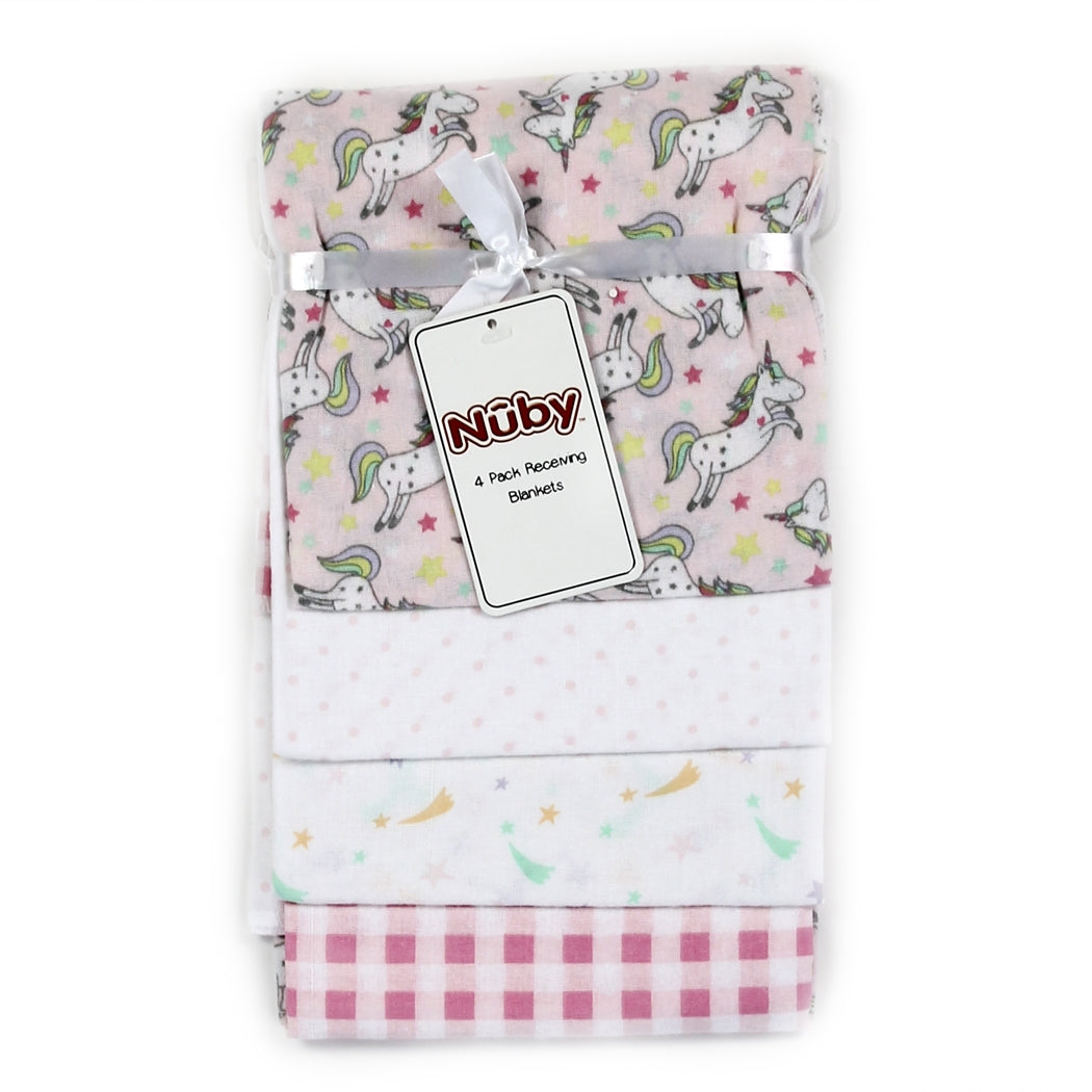 NUBY Girls 4PK Receiving Blanket - Kybo's Baby Clothing