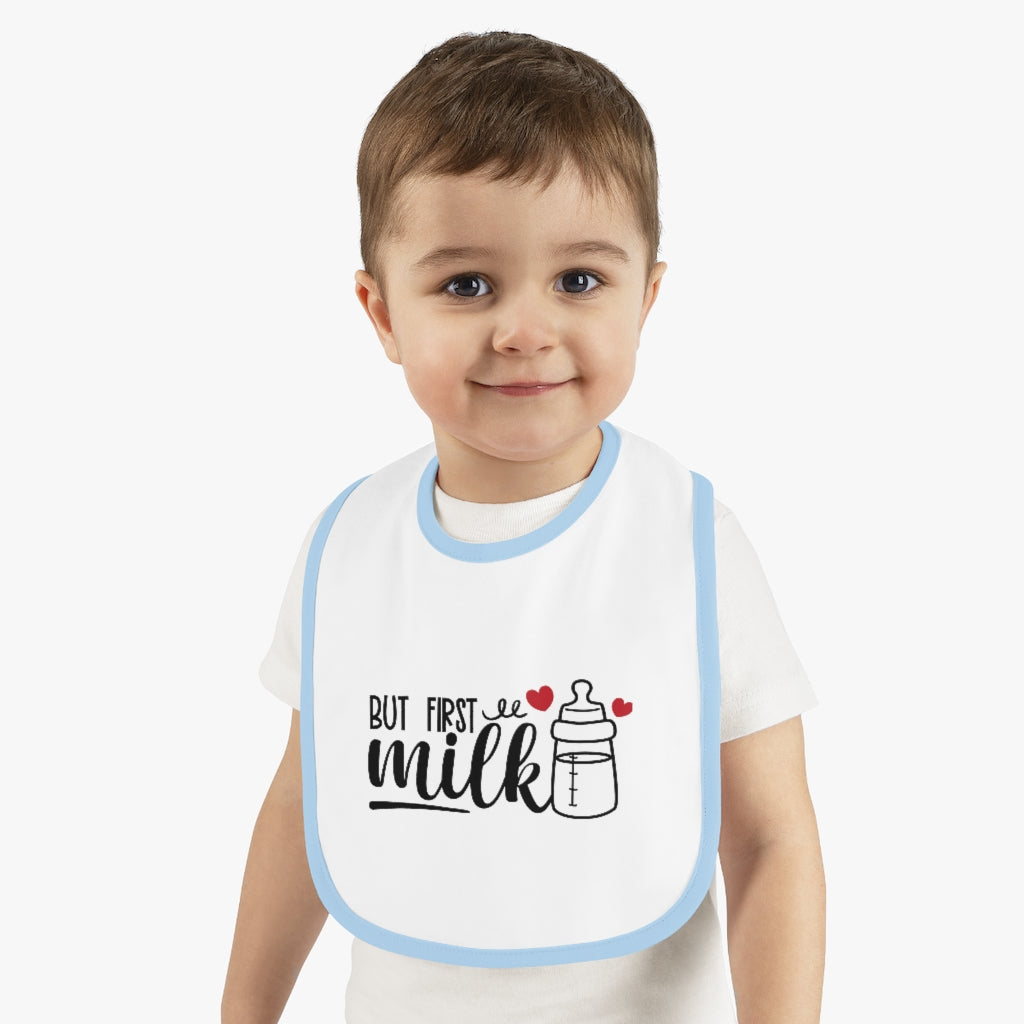 Baby Contrast Trim Jersey Bib - Kybo's Baby Clothing