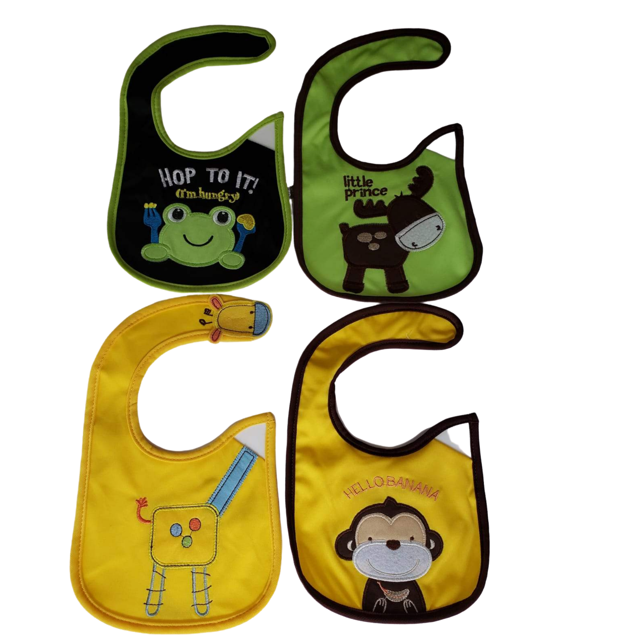 4 Pack multi-Color cotton waterproof baby bib - Kybo's Baby Clothing