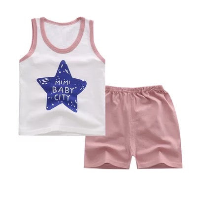 Baby Boy Sleeveless Summer Short Set - Kybo's Baby Clothing