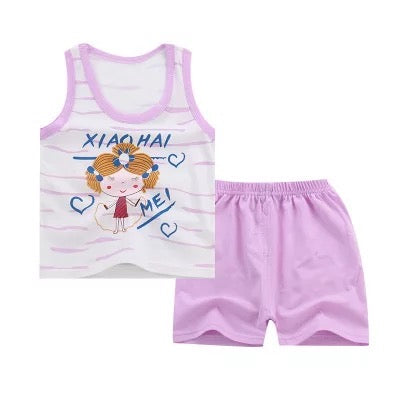 Baby Girl Sleeveless Summer Short Set - Kybo's Baby Clothing