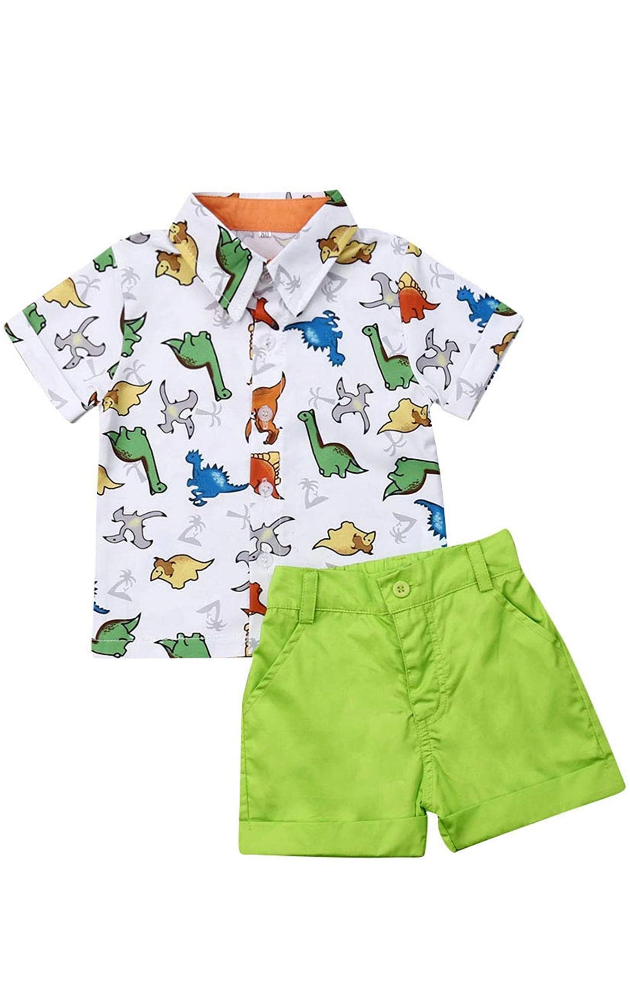 Toddler Baby Boys Summer Print Shirt Outfits Clothes Short Sleeve Button Down Tops + Shorts Set - Kybo's Baby Clothing