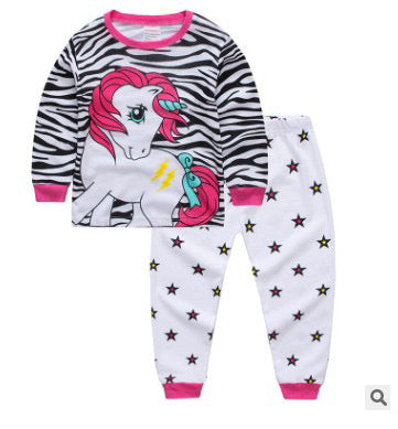 2Pcs Kids Long Sleeve Pajama Matching Sets Girls Cotton Sleepwear - Kybo's Baby Clothing