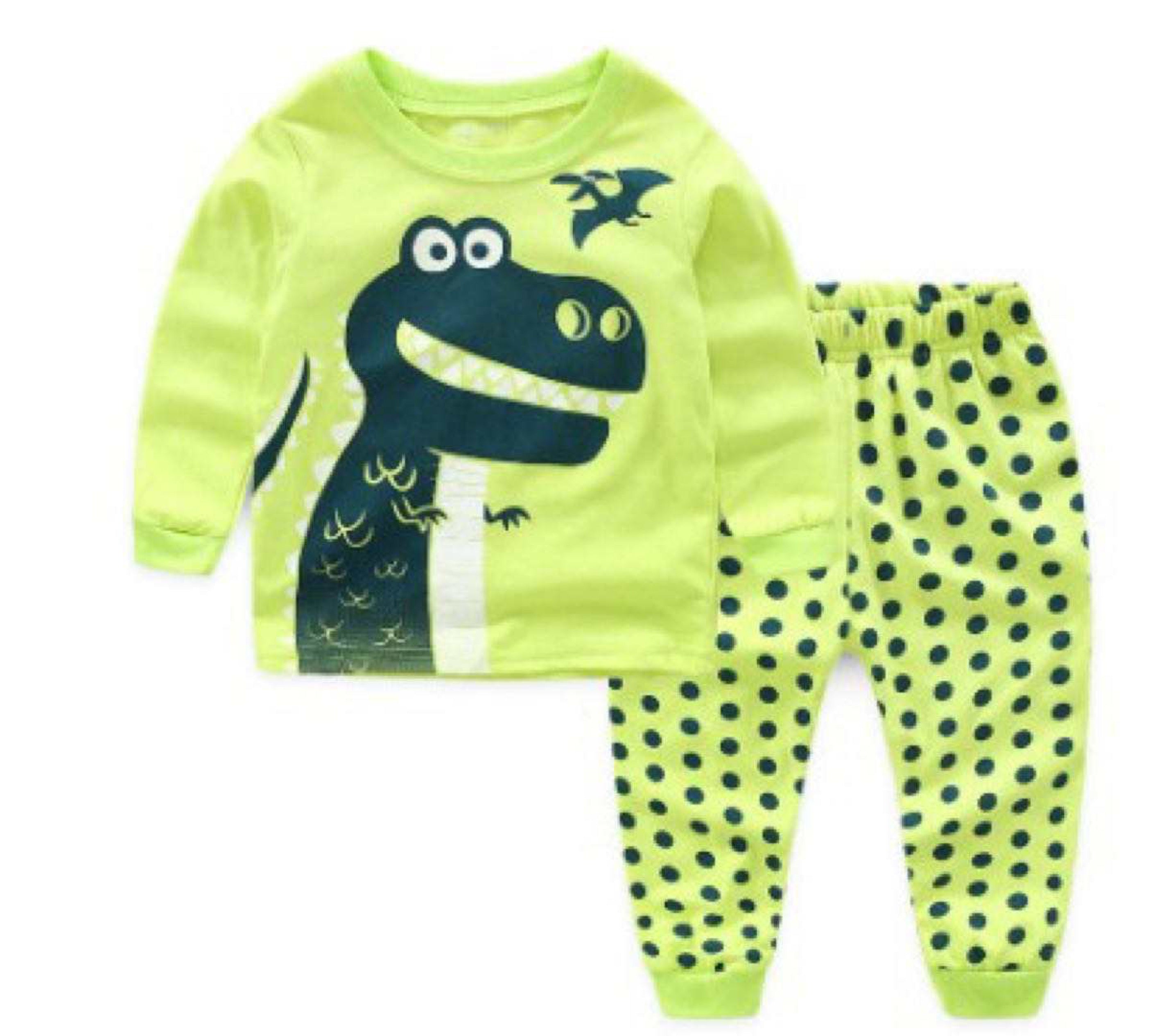 2Pcs Kids Long Sleeve Pajama Matching Sets Boys Cotton Sleepwear - Kybo's Baby Clothing