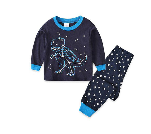 2Pcs Kids Long Sleeve Pajama Matching Sets Boys Cotton Sleepwear - Kybo's Baby Clothing