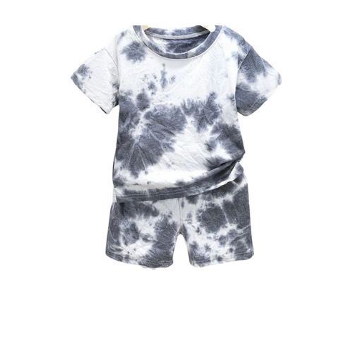 Baby Boy Tie Dye Outfits Set Short Sleeve T-Shirt Top + Short Pants 2Pcs Summer Clothes - Kybo's Baby Clothing