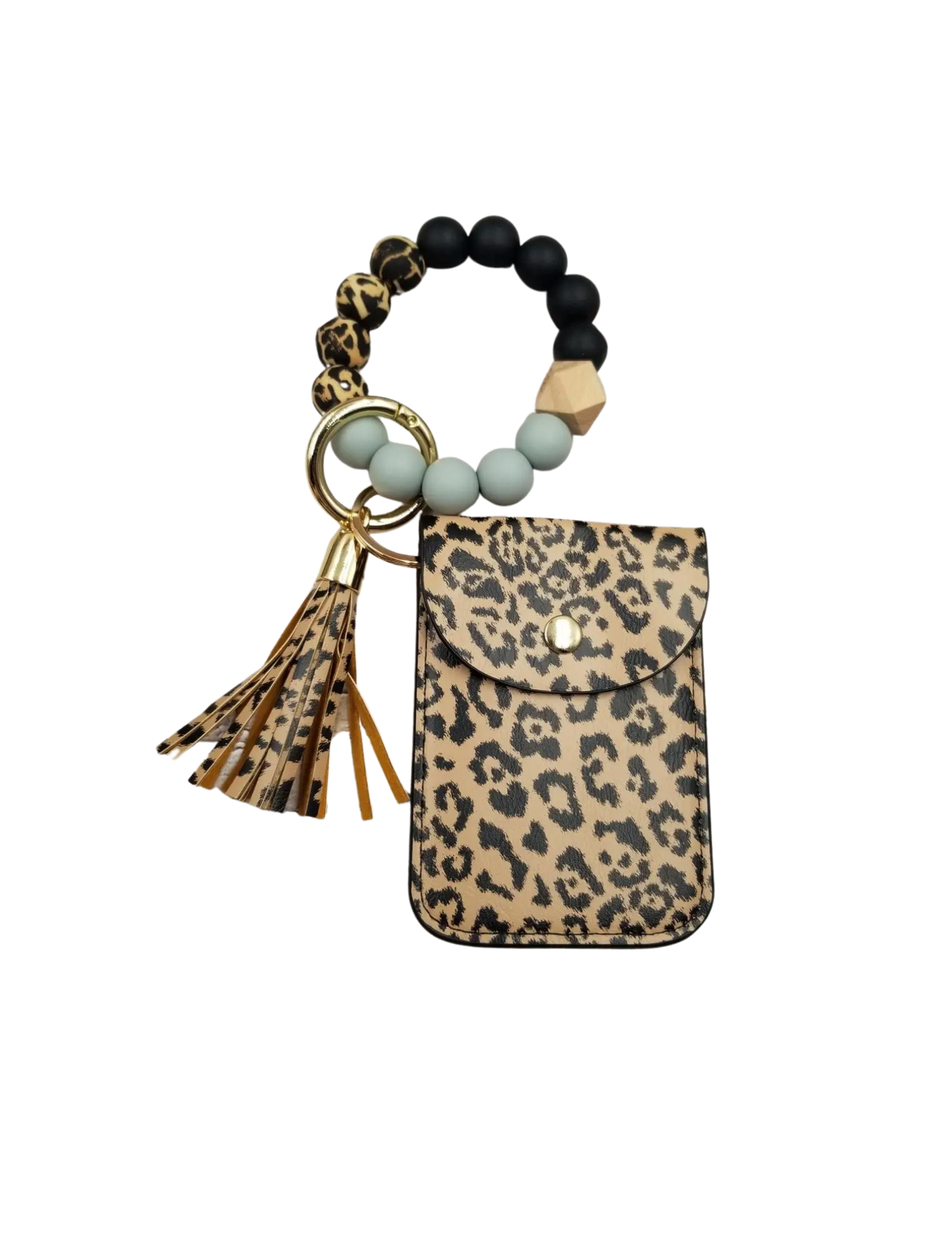 Kybos Wristlet Keychain Bracelet Wallet for Women Silicone Beaded Car Key Rings with Tassel Bangle Card Holder - Kybo's Baby Clothing