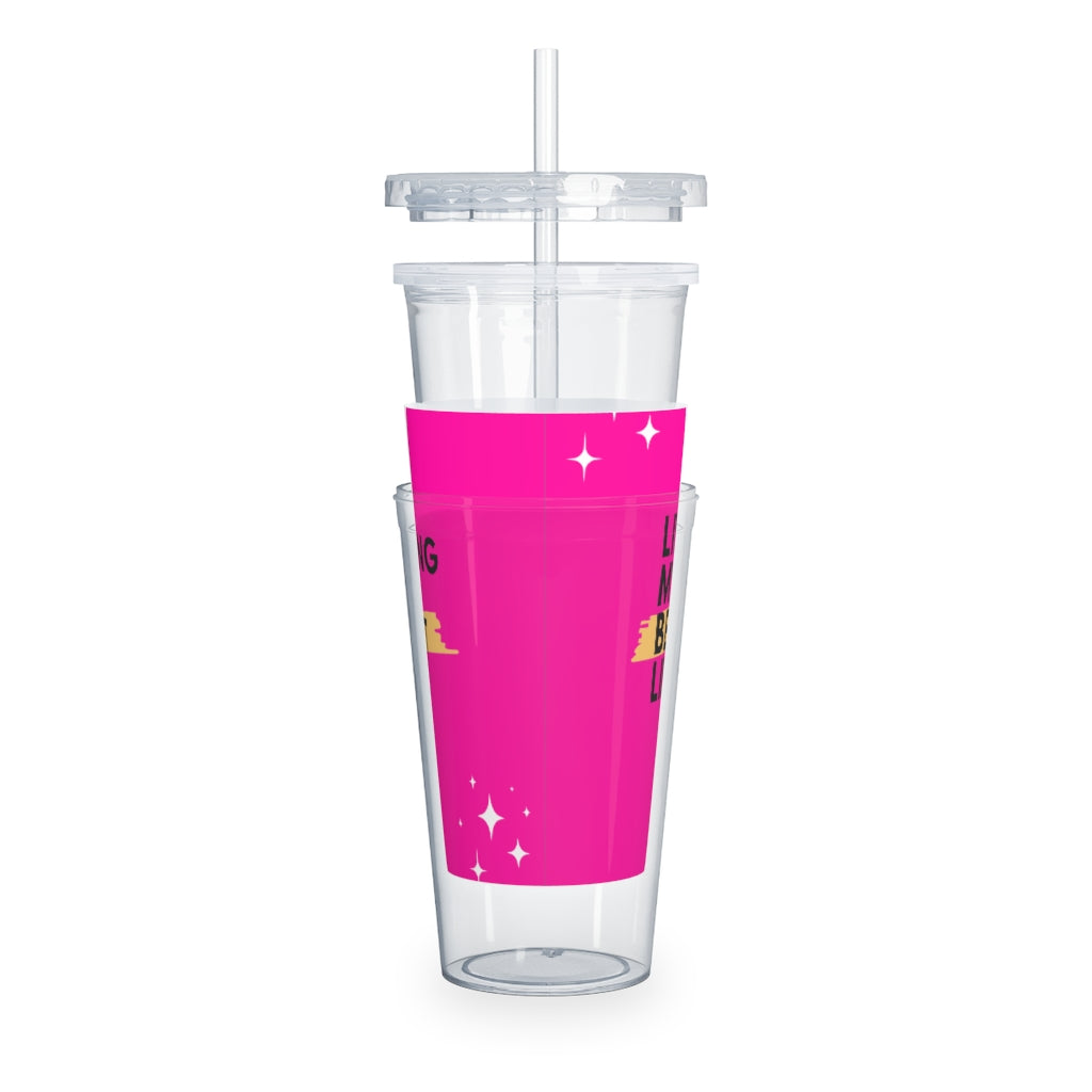 Living My Best Life Plastic Tumbler with Straw - Kybo's Baby Clothing