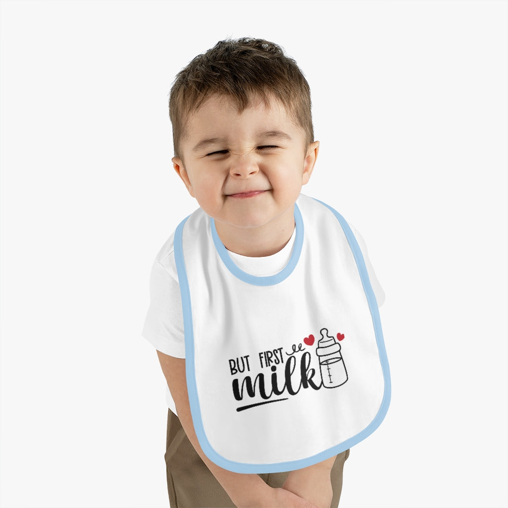 Baby Contrast Trim Jersey Bib - Kybo's Baby Clothing
