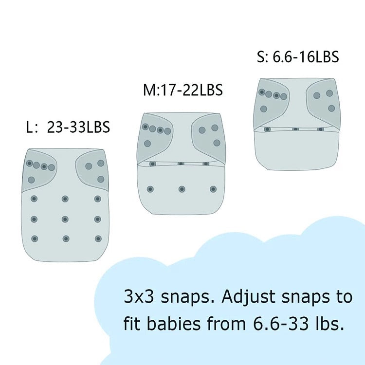 Kybo’s Cloth Diapers Adjustable Size, Waterproof - Kybo's Baby Clothing