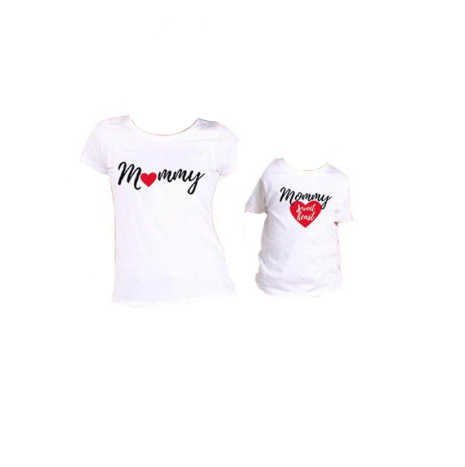 Mother And Daughter Matching Print Tops T-Shirt - Kybo's Baby Clothing