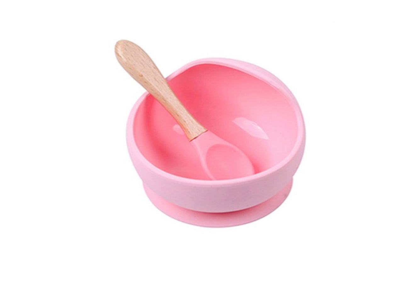 Baby Feeding Set Plate Spoon Non-Slip Feedings Silicone Bowl - Kybo's Baby Clothing