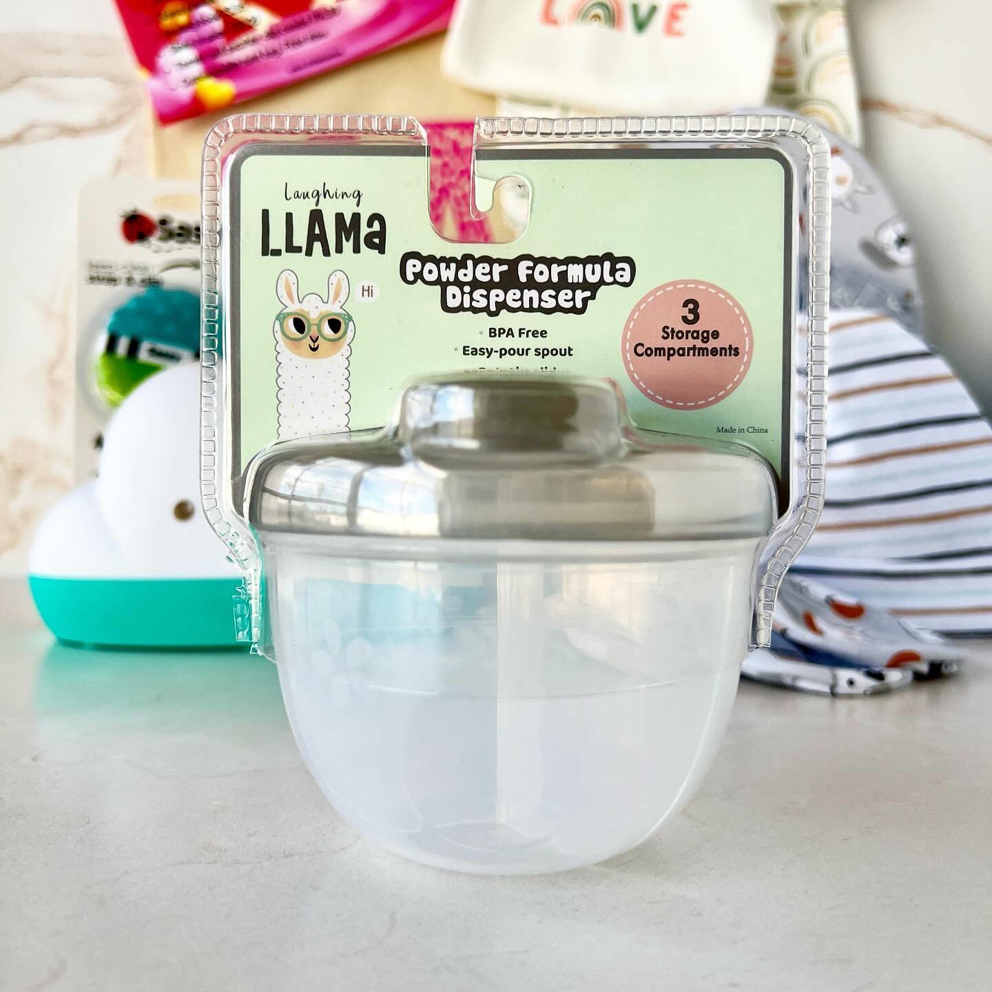 Powder Formula Dispenser 3 Storage Compartments