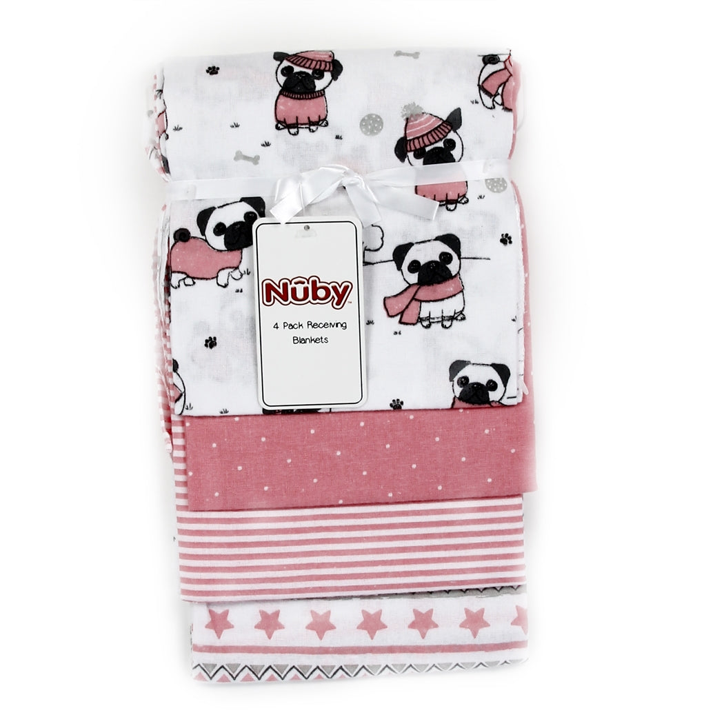 NUBY Girl 4PK Receiving Blanket - Kybo's Baby Clothing