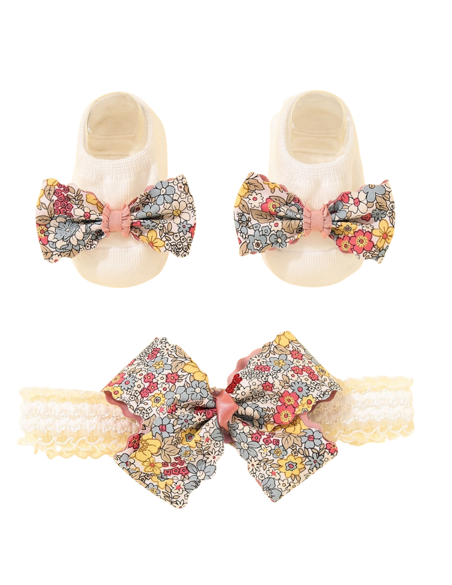 Baby Bow Decor Hair Band & Socks - Kybo's Baby Clothing