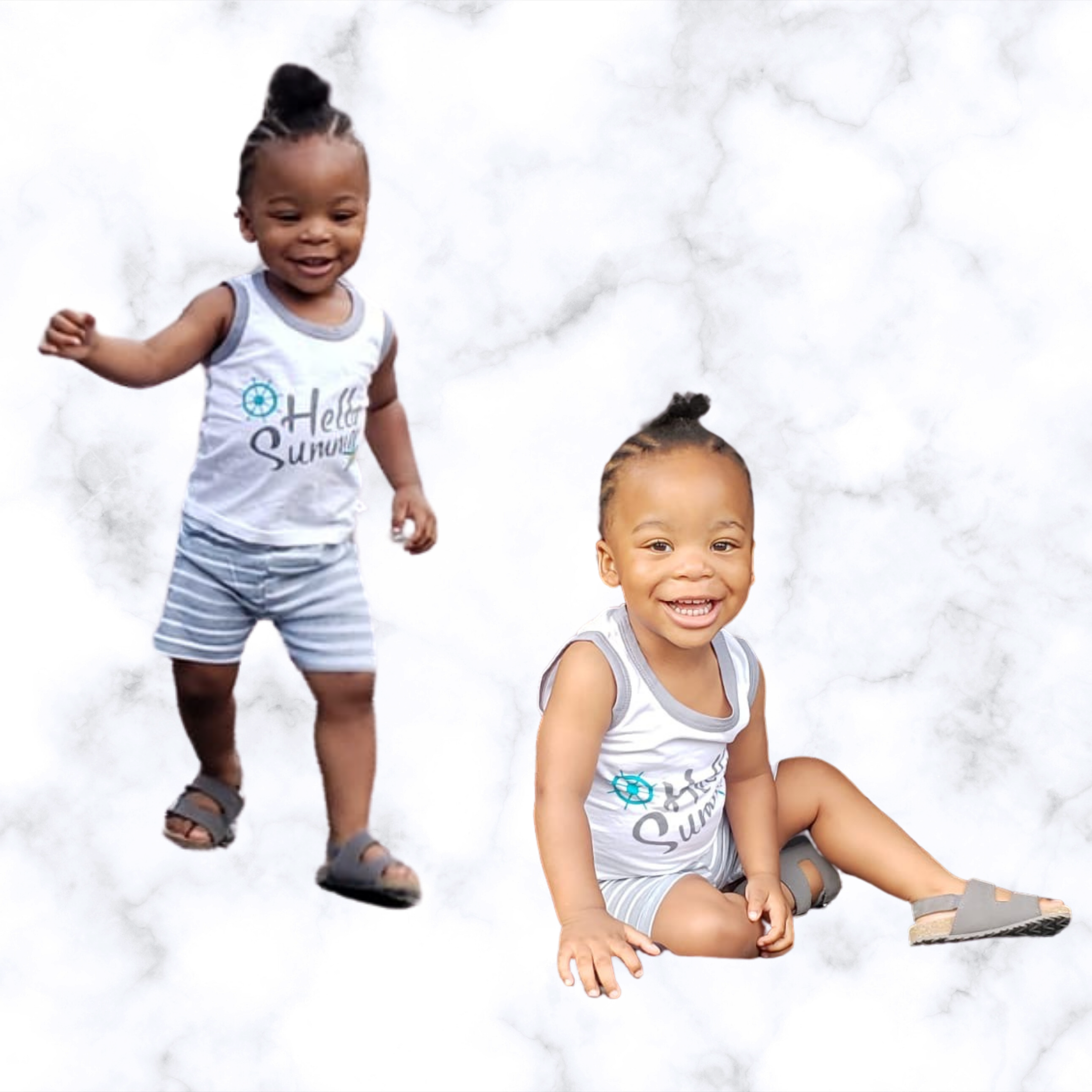 Baby Boy Sleeveless Summer Short Set - Kybo's Baby Clothing