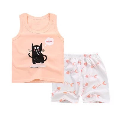 Baby Girl Sleeveless Summer Short Set - Kybo's Baby Clothing