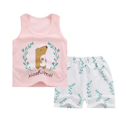 Baby Girl Sleeveless Summer Short Set - Kybo's Baby Clothing