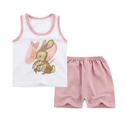 Baby Girl Sleeveless Summer Short Set - Kybo's Baby Clothing