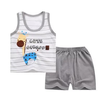 Baby Boy Sleeveless Summer Short Set - Kybo's Baby Clothing