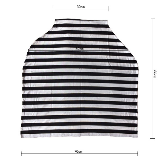 Kybos 4-in-1 Nursing Cover, Car Seat Cover, Shopping Cart Cover and Infinity Scarf – Breathable, Multi-Use Mom Boss Breastfeeding Cover, Car Seat Canopy, Cart Cover & Scarf, Black & White Stripe - Kybo's Baby Clothing