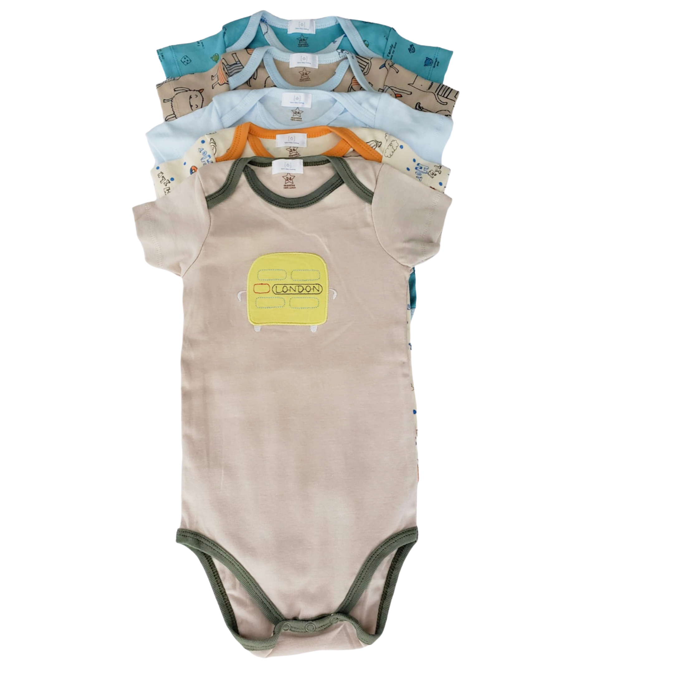 Baby boys bodysuit 5 pack - Kybo's Baby Clothing