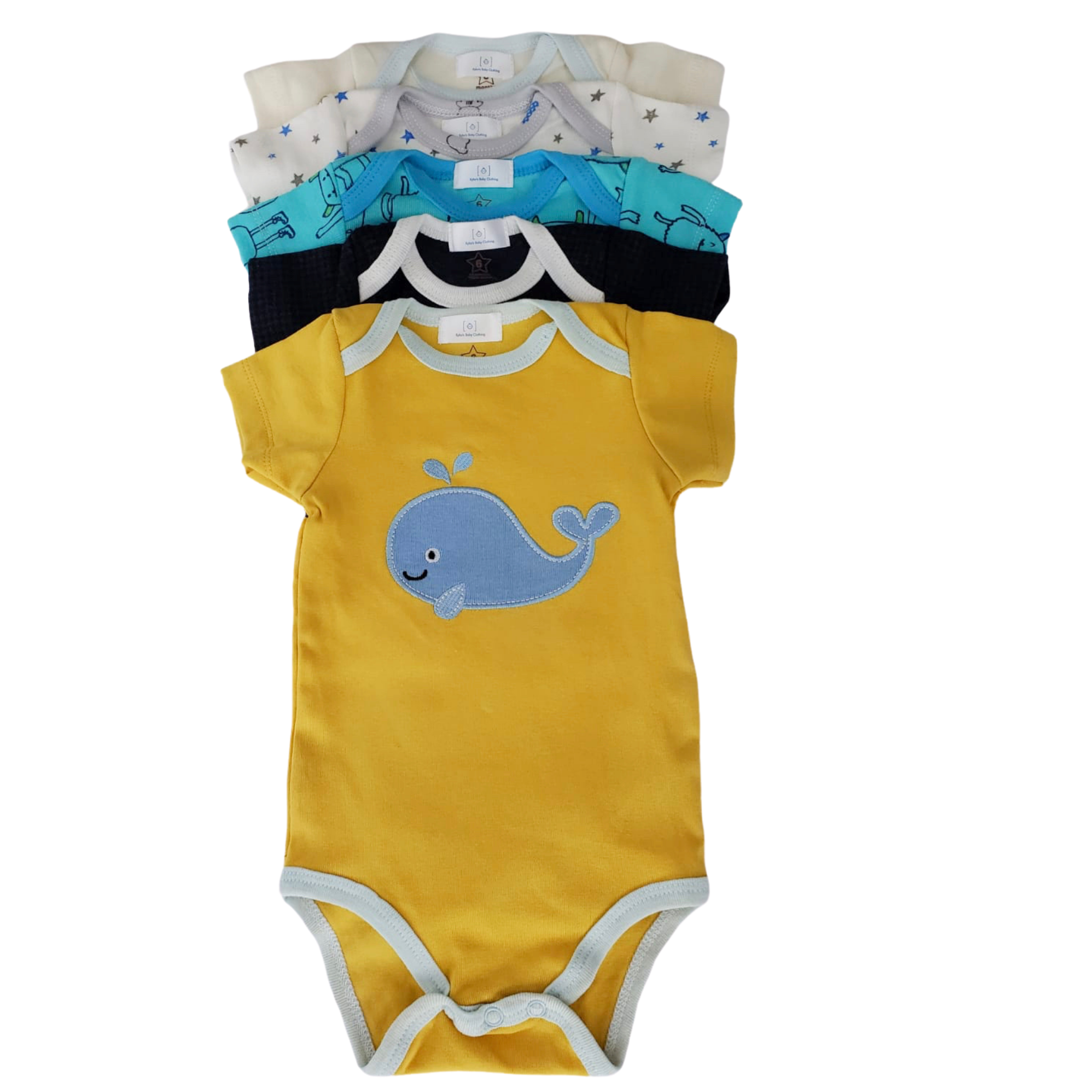 Baby boys bodysuit 5 pack - Kybo's Baby Clothing