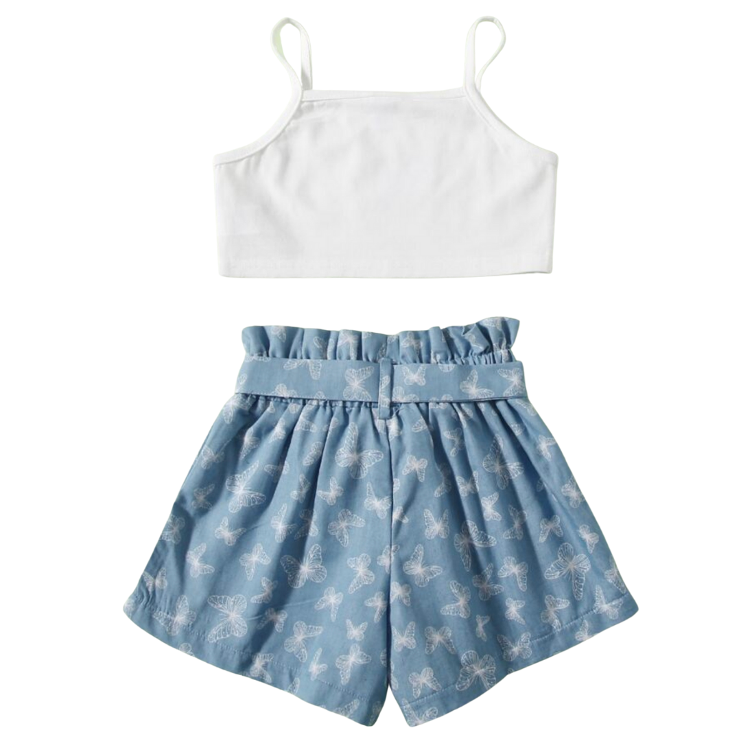 ❁新品❁herlipto Carette Belted Twill Shorts Belted Twill Shorts - White - Ladies | H&M US
