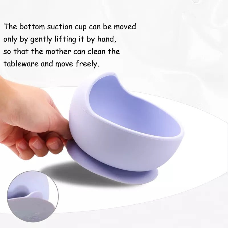 Baby Feeding Set Plate Spoon Non-Slip Feedings Silicone Bowl - Kybo's Baby Clothing