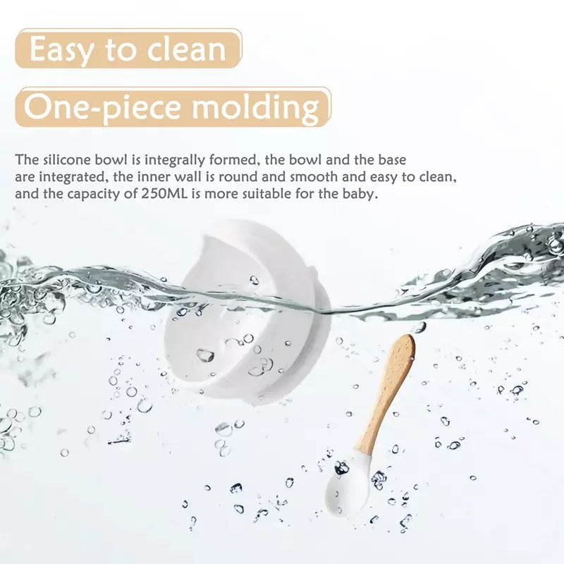 Baby Feeding Set Plate Spoon Non-Slip Feedings Silicone Bowl - Kybo's Baby Clothing