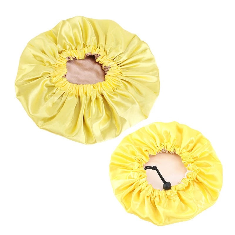 Kybo's Double layer silk mommy and me hair bonnet with Drawstring - Kybo's Baby Clothing