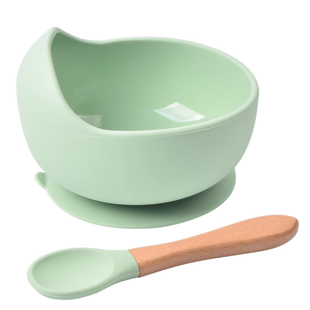 Baby Feeding Set Plate Spoon Non-Slip Feedings Silicone Bowl - Kybo's Baby Clothing