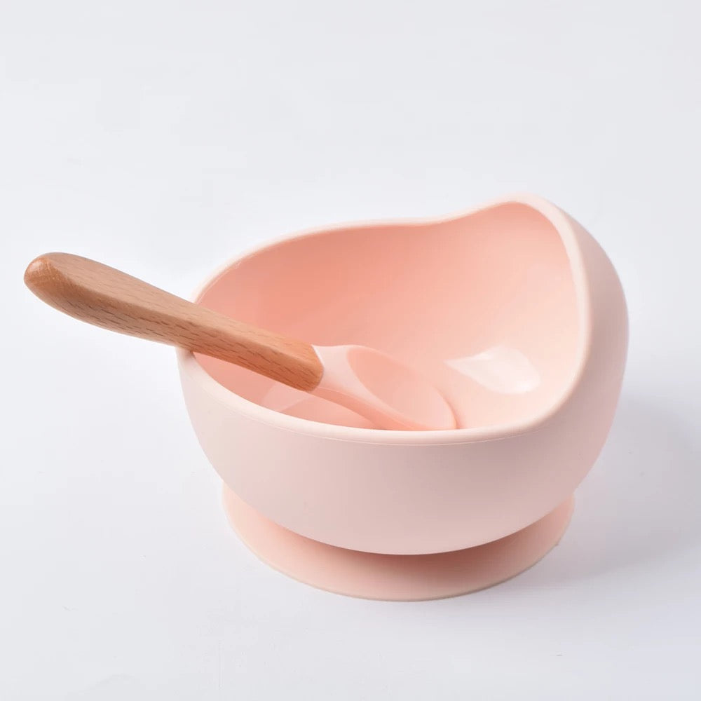 Baby Feeding Set Plate Spoon Non-Slip Feedings Silicone Bowl - Kybo's Baby Clothing