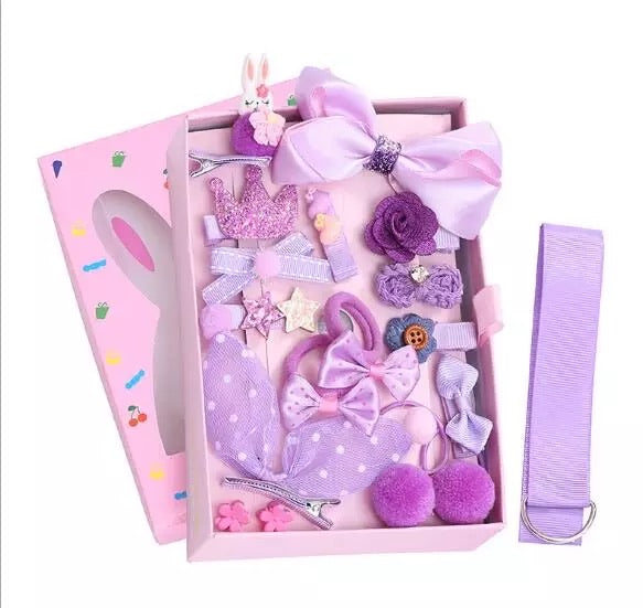 18pcs Baby Girls Hair Clips Elastic Ties Cute Hair Bows Claw Clip for Toddler Hair Accessories Gift Box Set - Kybo's Baby Clothing