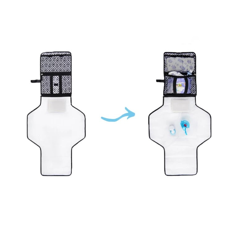 Portable Diaper Changing Pad, Portable Changing pad for Newborn boy & Girl- Baby Changing Pad with Smart Wipes Pocket – Waterproof Travel Changing Station kit - Kybo's Baby Clothing